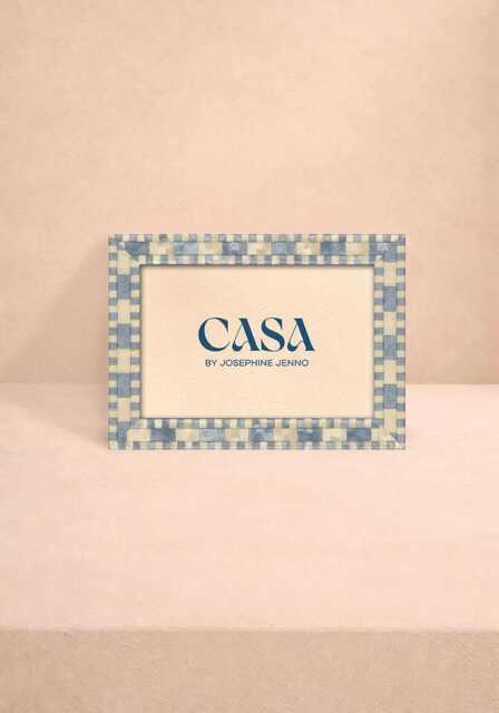 "Light Blue Mosaic Marquetry Photo Frame 6x4""" - image 1