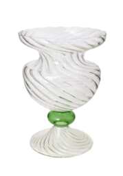 Green Globe Murano Vase Cleo Wave - thumbnail 1