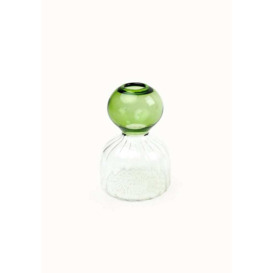 Hand-Blown Hourglass Vase Green