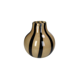 Elegant Brown Two Toned Striped Vase