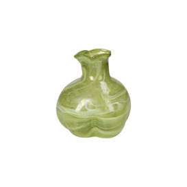 Yellow Glass Vase with Marbling