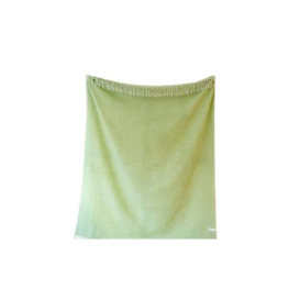 Wool Waffle Blanket In Green