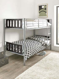 "Cyber Bunk Bed Frame Black - Can Split into 2 Single Beds - Kids  Teens " - thumbnail 1