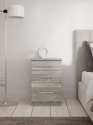 "Prague Graduated Bedside Cabinet Grey Elegant and Spacious Bedroom " - thumbnail 1