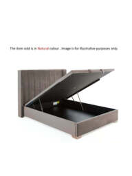 "Dakota Velvet Ottoman Storage King Bed Natural Elegant and Spacious Bed Solution " - thumbnail 3