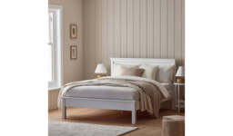 "Brooklyn Double Wooden Bed Frame White Easy Assembly Bedroom Furniture " - thumbnail 4