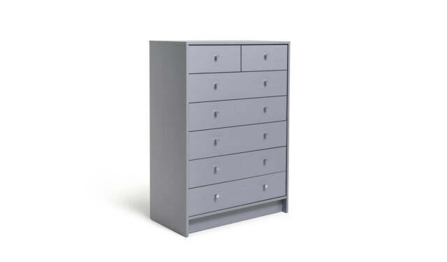 "Malibu 7 Drawer Chest - Grey "