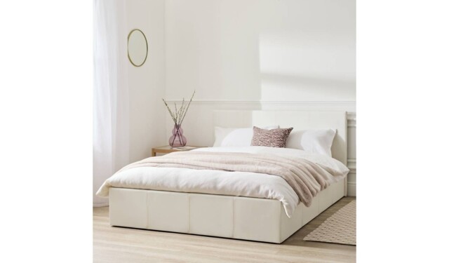 "Lavendon Double End Lift Ottoman Bed White Modern Bedroom Furniture "