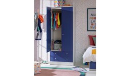"Malibu Kids 2 Door 2 Drawer Wardrobe White  Blue Childrens Bedroom " - thumbnail 4