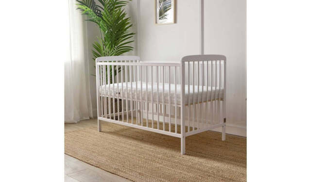 "Baby Elegance Starlight Baby Cot with Mattress White Newborn Crib Bed "