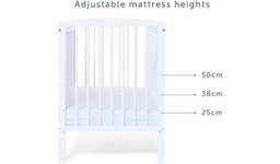 "Baby Elegance Starlight Baby Cot with Mattress White Newborn Crib Bed " - thumbnail 3