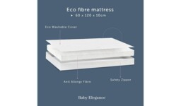 "Baby Elegance Starlight Baby Cot with Mattress White Newborn Crib Bed " - thumbnail 5