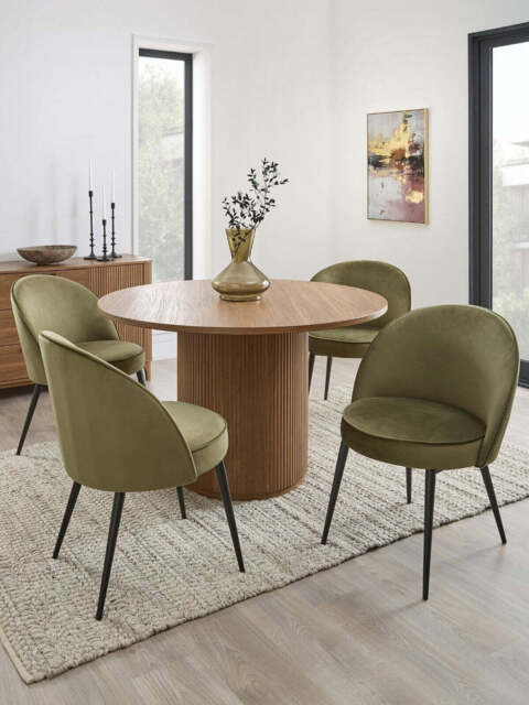 Carina Circular Table And Chairs Dining Set Round Table And Four