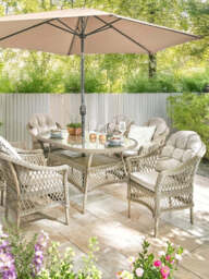 "Venice 6 Seater Dining Set Modern and Comfortable Outdoor Furniture " - thumbnail 1