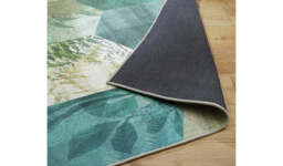 "Habitat Eden Leaf Tile Green Flatweave Rug - 170x120cm " - thumbnail 5
