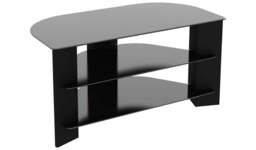 "AVF Wood Effect Up To 42 Inch TV Corner Stand Black With Shelves " - thumbnail 1