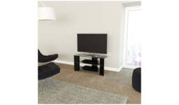 "AVF Wood Effect Up To 42 Inch TV Corner Stand Black With Shelves " - thumbnail 5