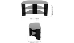 "AVF Wood Effect Up To 42 Inch TV Corner Stand Black With Shelves " - thumbnail 4