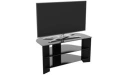 "AVF Wood Effect Up To 42 Inch TV Corner Stand Black With Shelves " - thumbnail 3