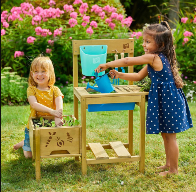 "TP Wooden Potting Bench Oak Garden Plant Storage Kids Workstation UK ...
