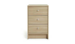"Malibu 3 Drawer Bedside Table Beech Effect Compact Storage Organiser " - thumbnail 7