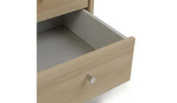 "Malibu 3 Drawer Bedside Table Beech Effect Compact Storage Organiser " - thumbnail 5