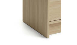 "Malibu 3 Drawer Bedside Table Beech Effect Compact Storage Organiser " - thumbnail 4