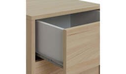 "Malibu 3 Drawer Bedside Table Beech Effect Compact Storage Organiser " - thumbnail 3
