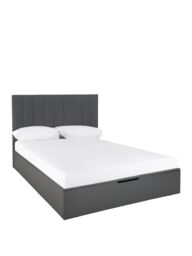 "Nova Faux Leather Ottoman Double Bed Frame Grey Elegant Durable Bedroom Solution " - thumbnail 3