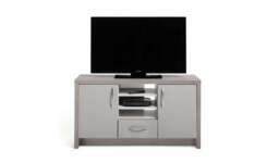 "Venice 2 Door 1 Drawer Low Sideboard - Grey " - thumbnail 3