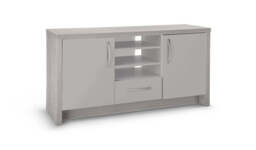 "Venice 2 Door 1 Drawer Low Sideboard - Grey " - thumbnail 1