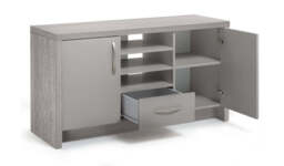 "Venice 2 Door 1 Drawer Low Sideboard - Grey " - thumbnail 5