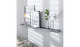 "Jak 120cm Picture Rail Grey Modern Wall Mounted Display Shelf " - thumbnail 3