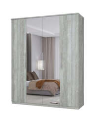 "Prague 4 Door Wardrobe With Mirrors and Drawers Grey - Bedroom Storage " - thumbnail 4