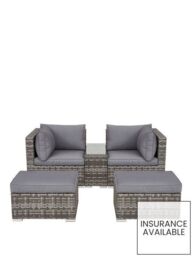 "Aruba Outdoor 2 Seater Modular Sofa Set Grey Stylish and Cozy Outdoor Furniture " - thumbnail 1