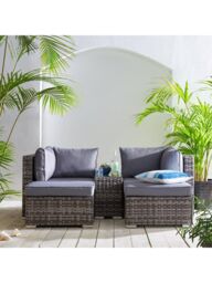 "Aruba Outdoor 2 Seater Modular Sofa Set Grey Stylish and Cozy Outdoor Furniture " - thumbnail 3