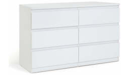 "Jenson 6 Drawer Chest White Gloss Storage Organiser Bedroom Furniture " - thumbnail 1