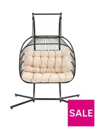 "Nova 2 Seater Swing - Black Stylish Comfortable Outdoor Seating for Any Garden " - thumbnail 3