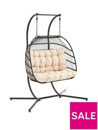 "Nova 2 Seater Swing - Black Stylish Comfortable Outdoor Seating for Any Garden " - thumbnail 4