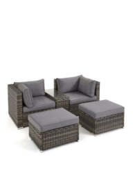 "Aruba 2-Seater Modular Sofa Set Garden Furniture Grey Durable and Cozy " - thumbnail 3