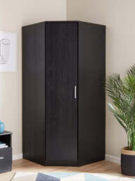 "Panama Corner Wardrobe Black - Space Saving Storage - Bedroom Organiser " - thumbnail 1