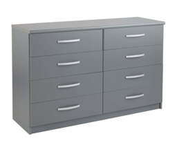 "Hallingford Grey 4+4 Drawer Chest Storage Organiser Bedroom Furniture " - thumbnail 1