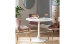 "Habitat Tulip 4 Seater Round Dining Table White Modern Kitchen Furniture " - thumbnail 3