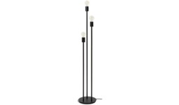 "Exposed Bulb 3 Light Floor Lamp Black Modern Industrial Living Room " - thumbnail 1
