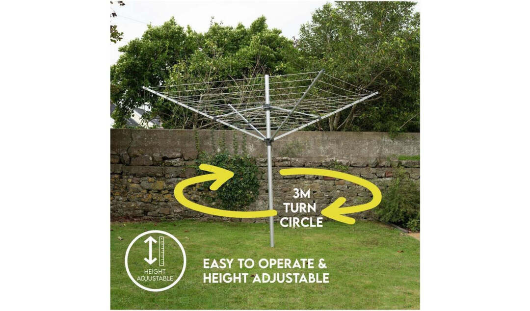 Addis Easi-Lift 50m Arm Rotary Airer with Cover by Cheap