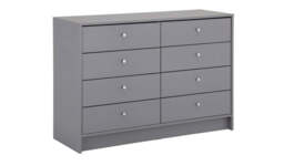"Malibu 8 Drawer Chest Grey Spacious and Stylish Bedroom Storage " - thumbnail 1