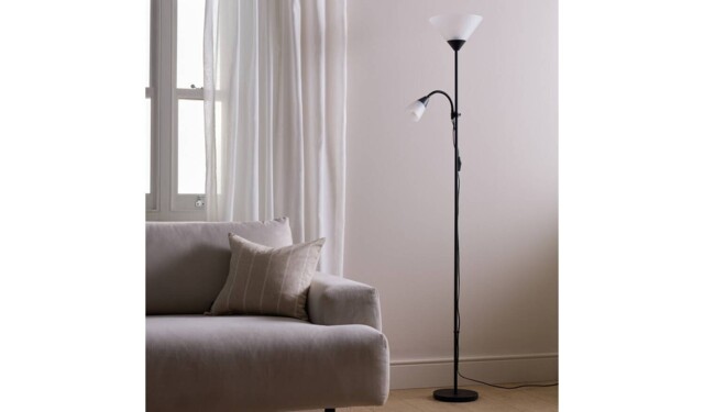 "Father and Child Floor Lamp Black Modern Reading Light Living Room "