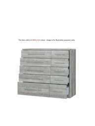 "Home Essentials Prague 5 + 5 Graduated Chest of Drawers White Ash FAST DELIVERY " - thumbnail 3