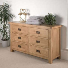 Cotswold Oak Large Chest of drawers Natural 6 Drawers