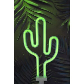 Cactus Solar Garden Stake Light Decoration Green LED - 40cm Neon by Bright Garden